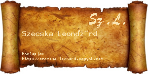 Szecska Leonárd névjegykártya